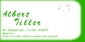 albert tiller business card